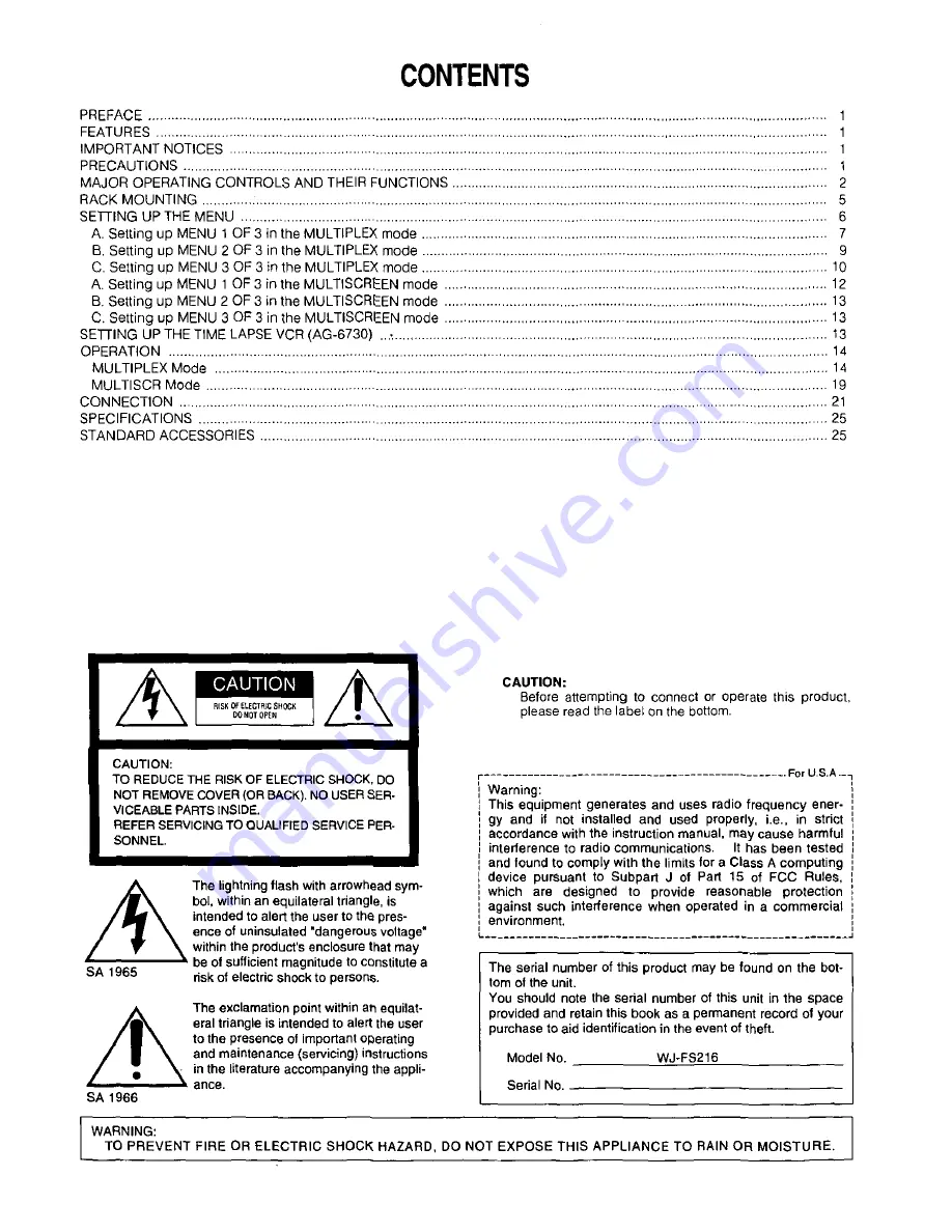 Panasonic WJFS216 - SWITCHER Скачать руководство пользователя страница 2