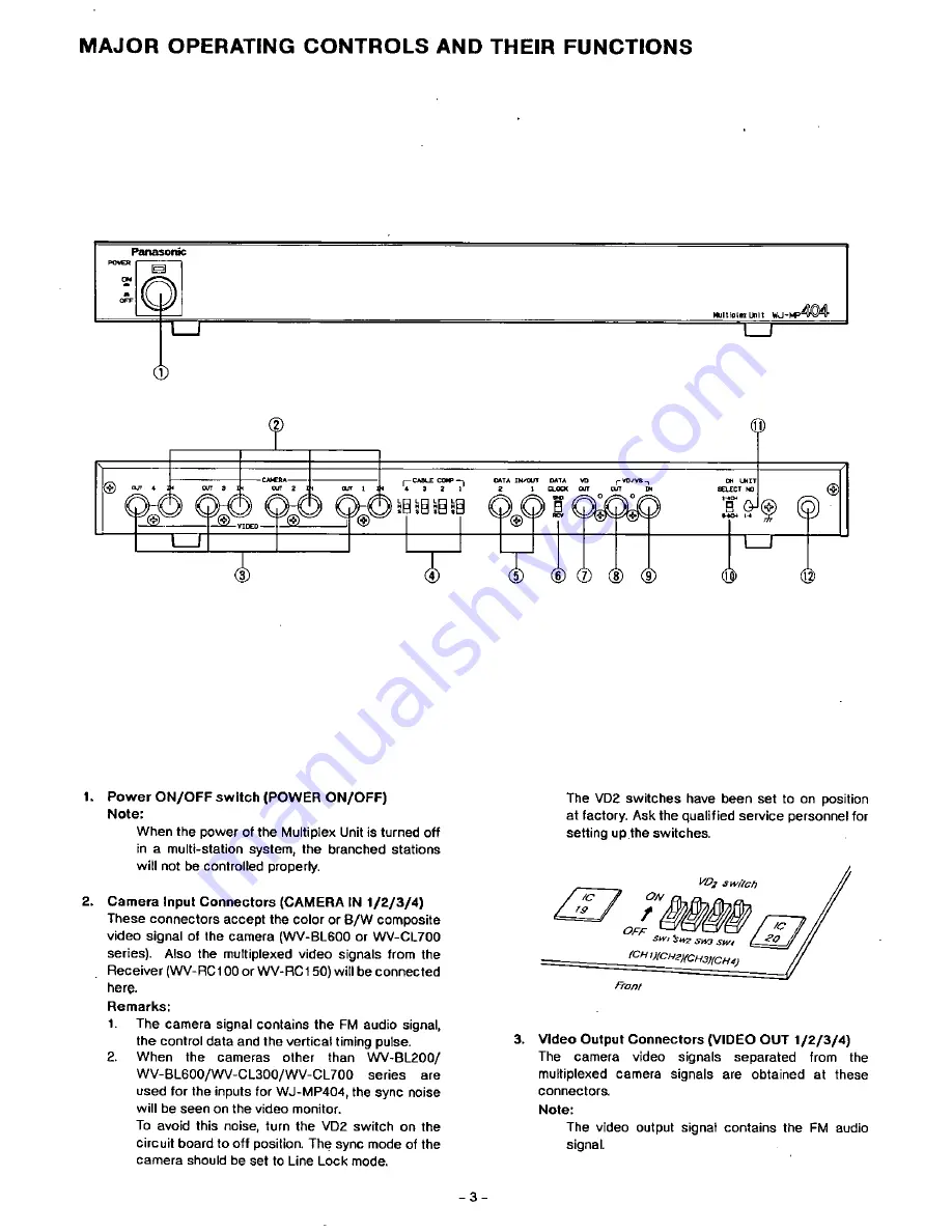 Panasonic WJMP404 - MULTIPLEX UNIT Скачать руководство пользователя страница 4