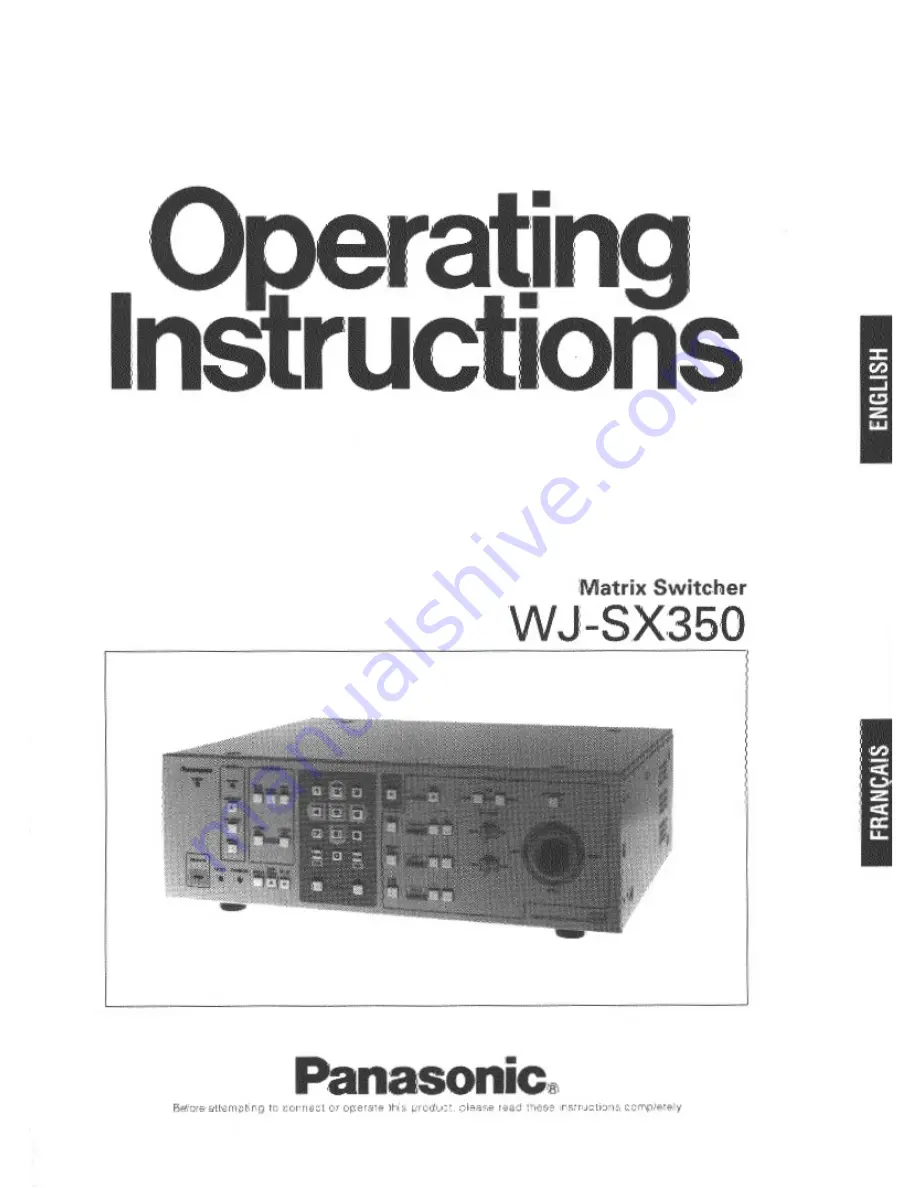 Panasonic WJSX350 - MATRIX SWITCHER Скачать руководство пользователя страница 1