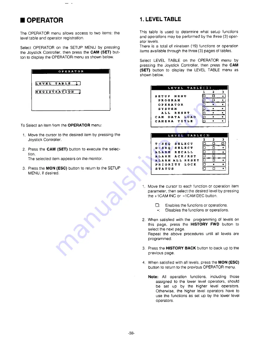 Panasonic WJSX350 - MATRIX SWITCHER Скачать руководство пользователя страница 40