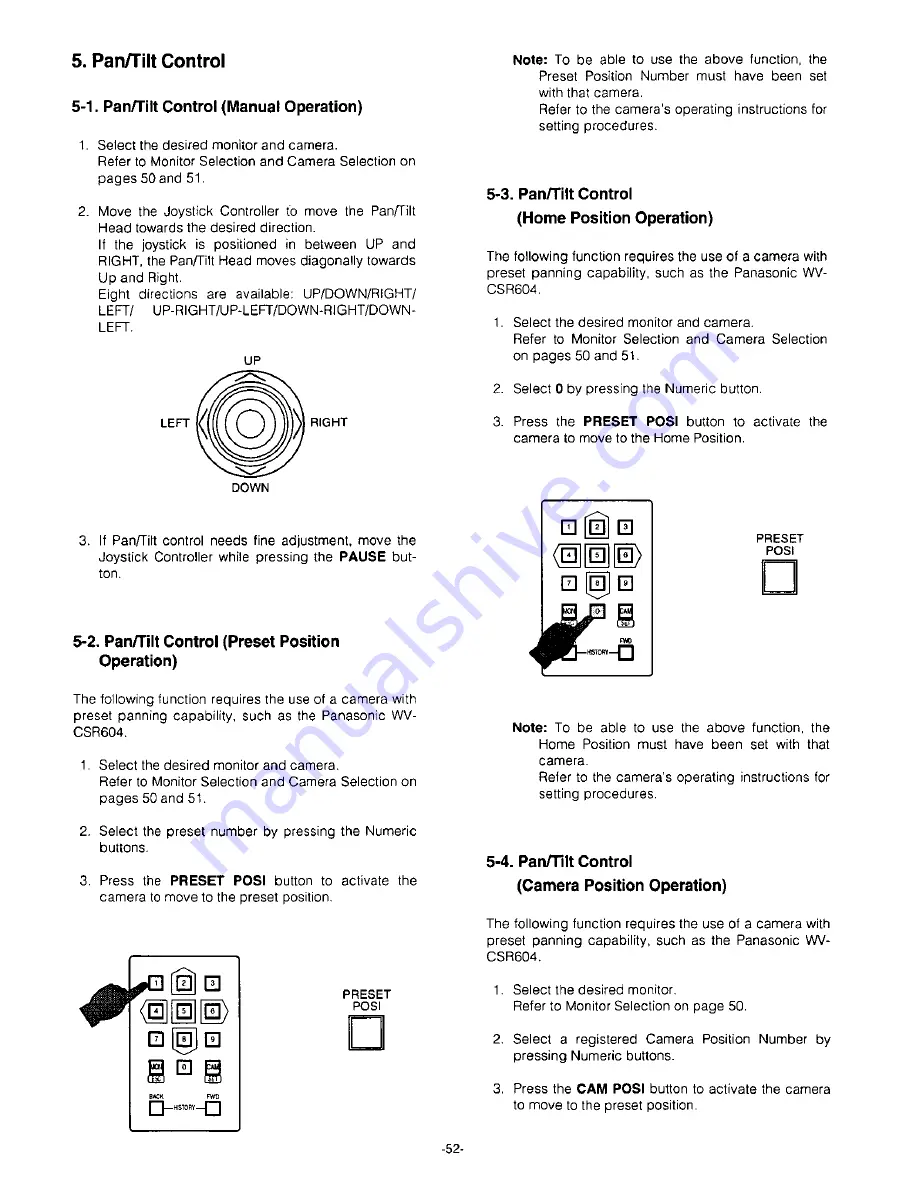 Panasonic WJSX350 - MATRIX SWITCHER Operating Instructions Manual Download Page 54