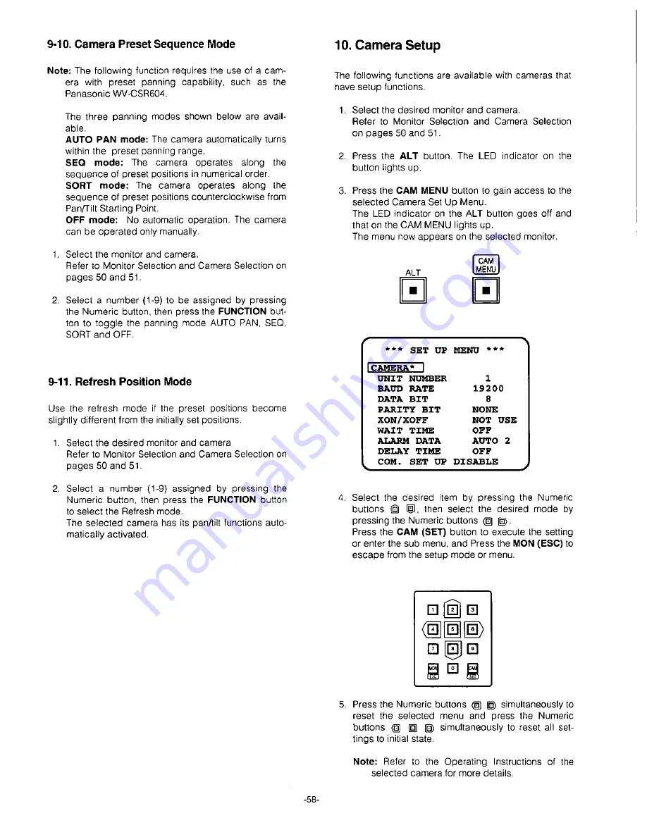 Panasonic WJSX350 - MATRIX SWITCHER Operating Instructions Manual Download Page 60