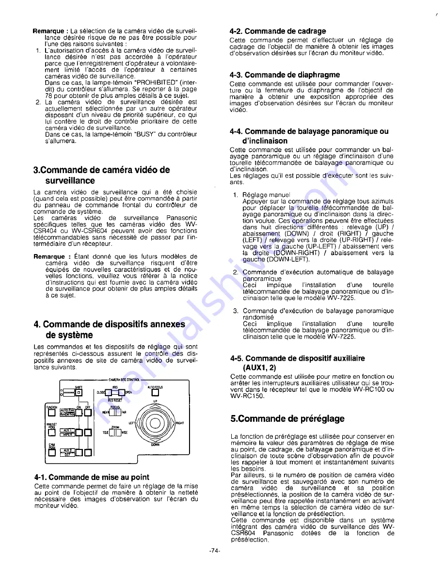 Panasonic WJSX350 - MATRIX SWITCHER Operating Instructions Manual Download Page 76