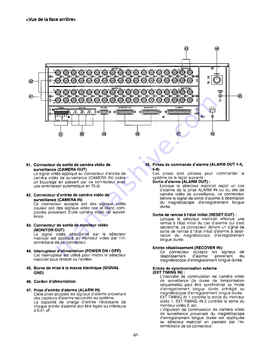 Panasonic WJSX350 - MATRIX SWITCHER Скачать руководство пользователя страница 89