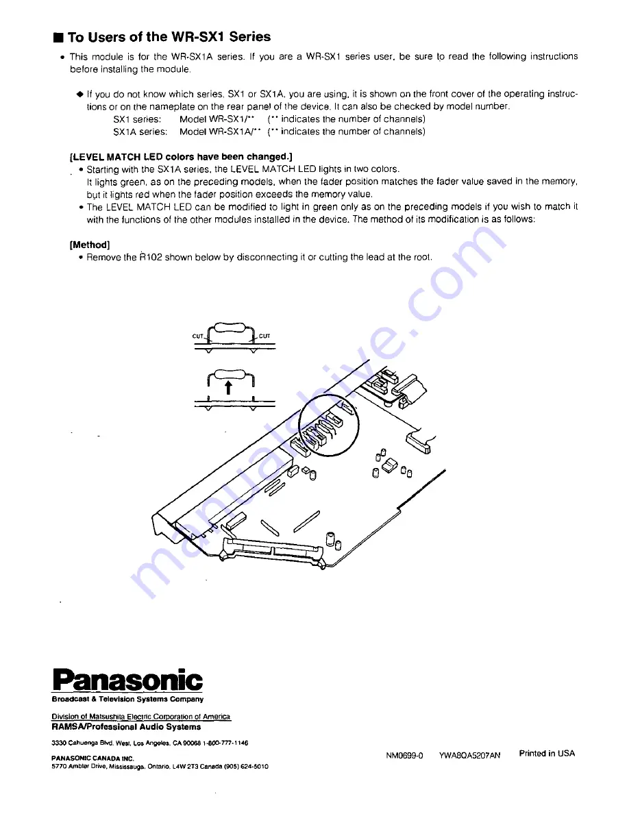 Panasonic WU-SX01 Instructions Download Page 2