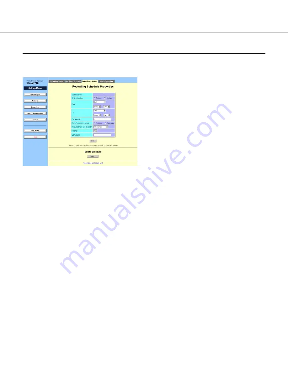 Panasonic WV-AS710 Operating Instructions Manual Download Page 62