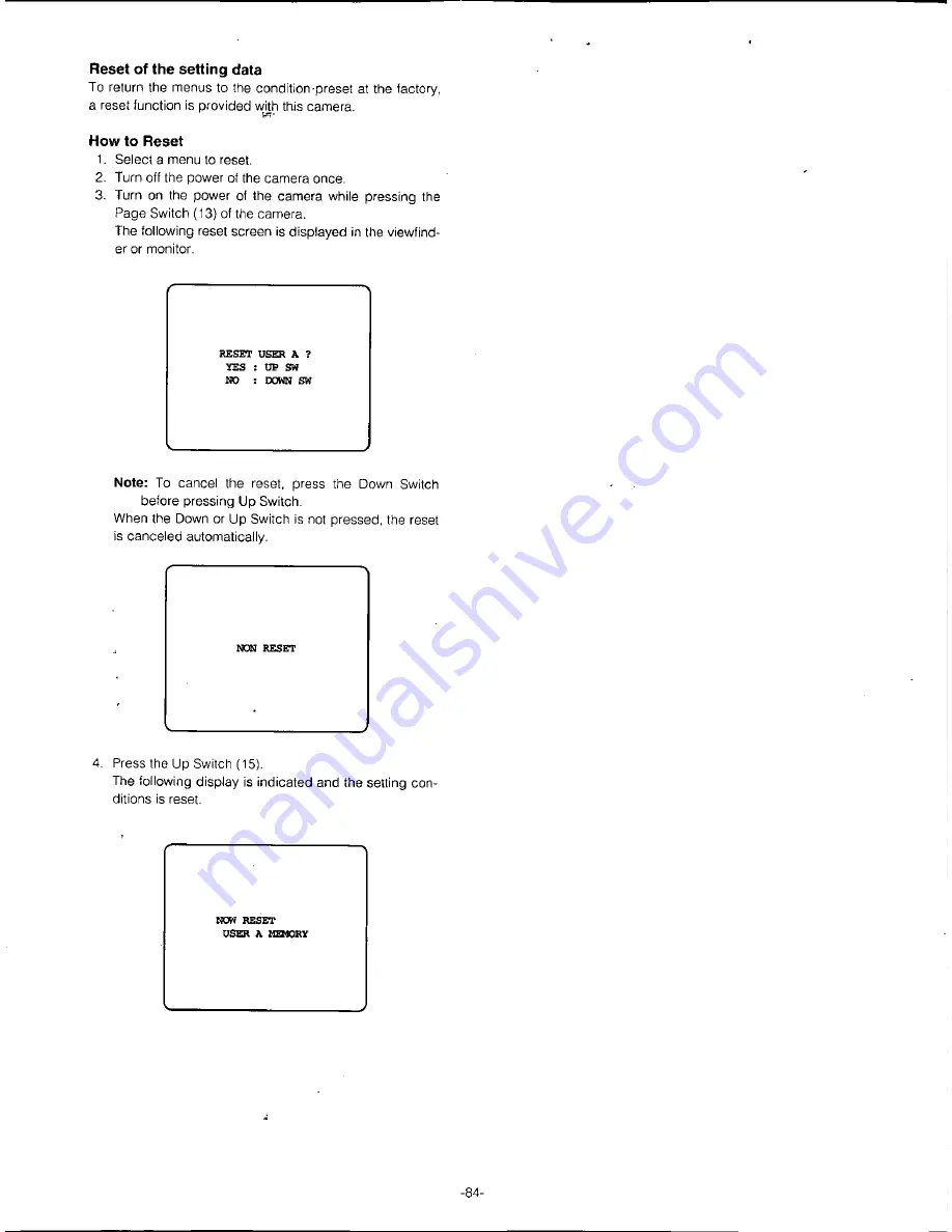 Panasonic WV-F565 User Manual Download Page 86