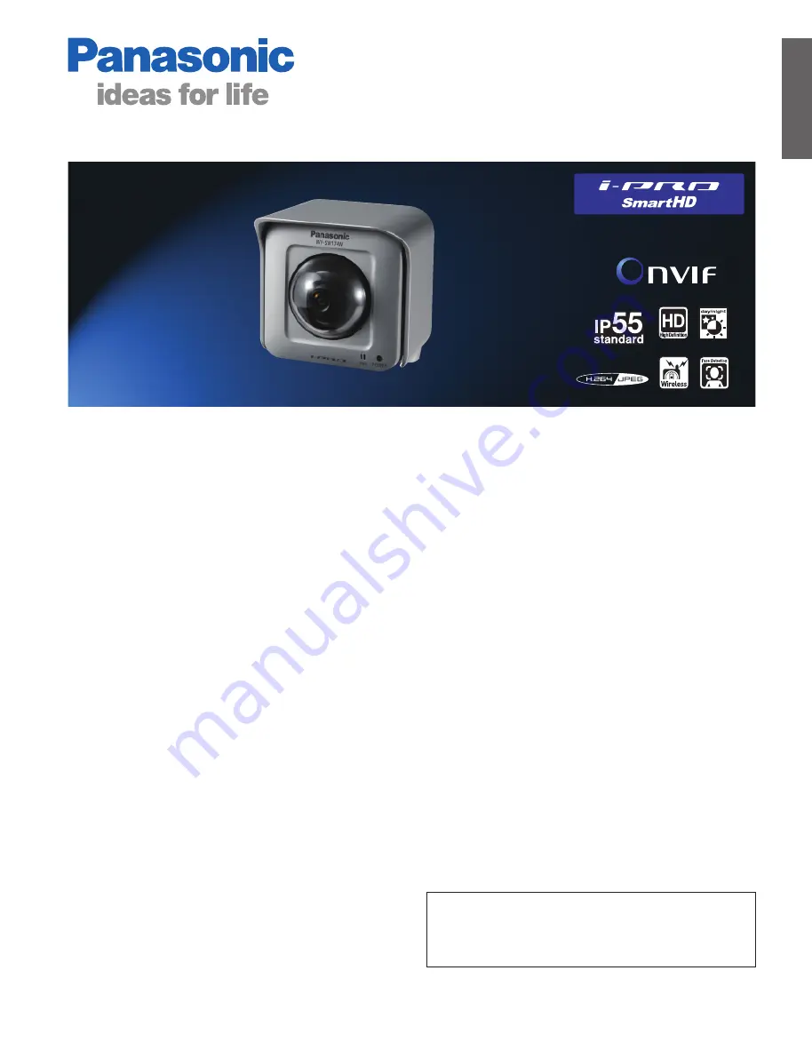 Panasonic WV-SW174W Скачать руководство пользователя страница 1