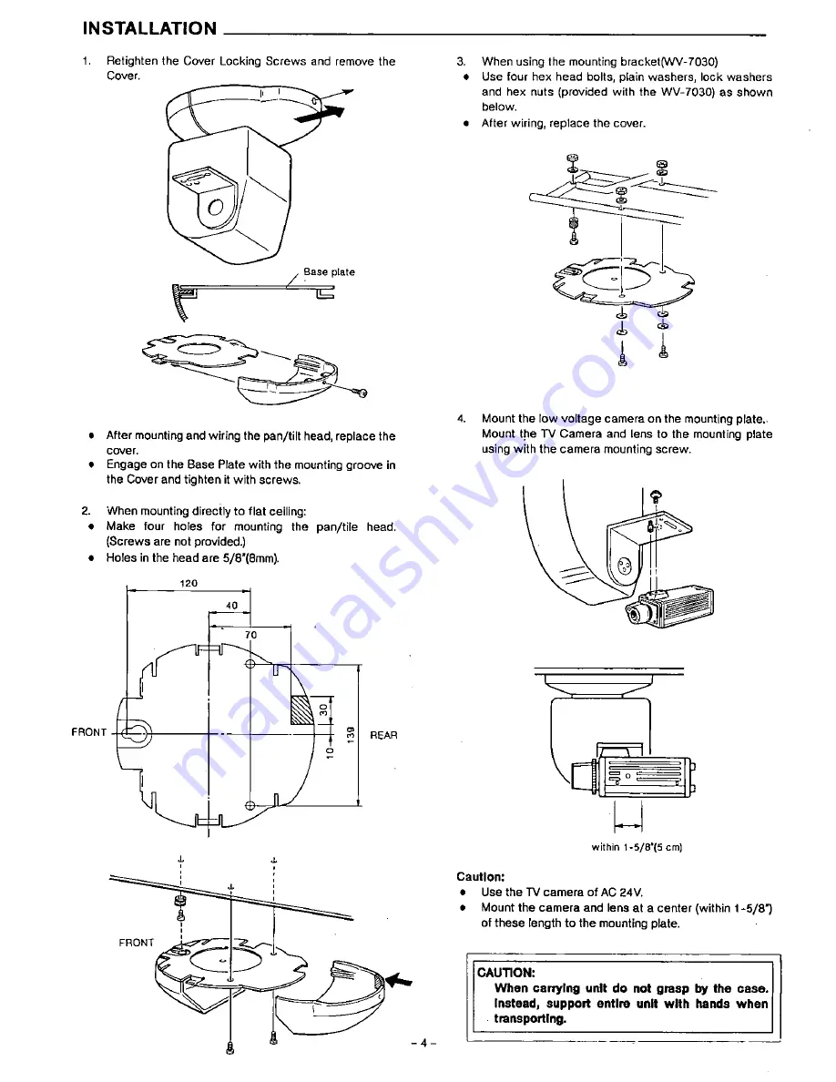 Panasonic WV7225 - PANA TILT Скачать руководство пользователя страница 5