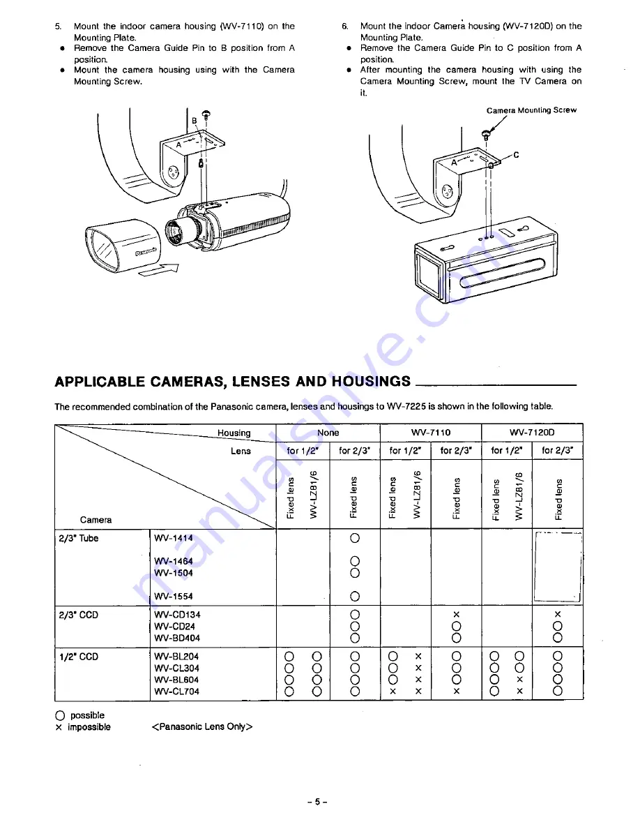 Panasonic WV7225 - PANA TILT Скачать руководство пользователя страница 6