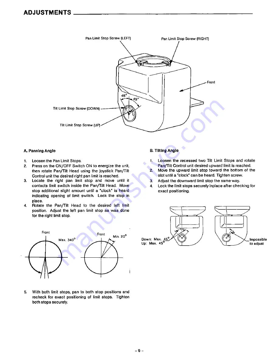 Panasonic WV7225 - PANA TILT Operating Instructions Manual Download Page 10