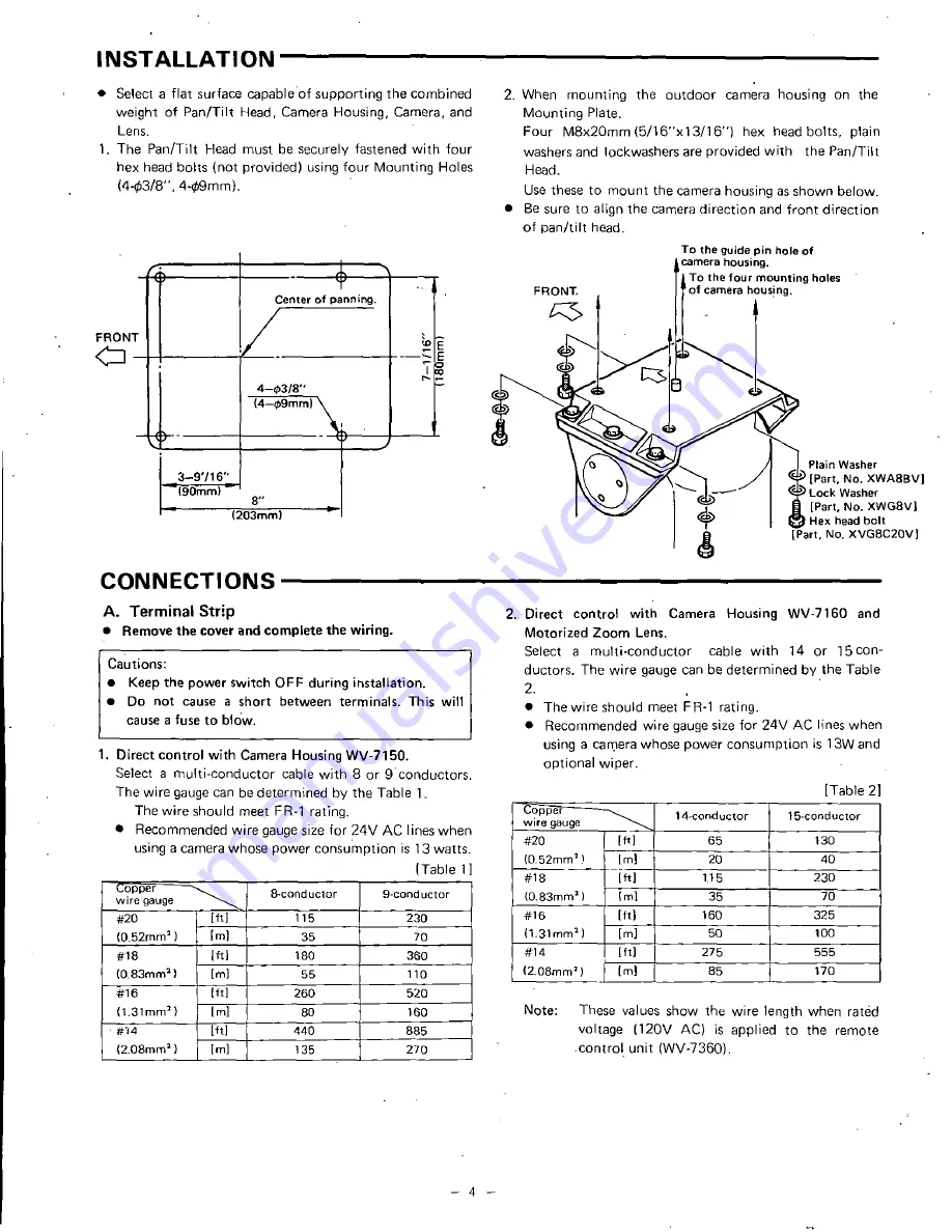 Panasonic WV7260 - CCTV ACCESSORIES Operating Instructions Manual Download Page 5