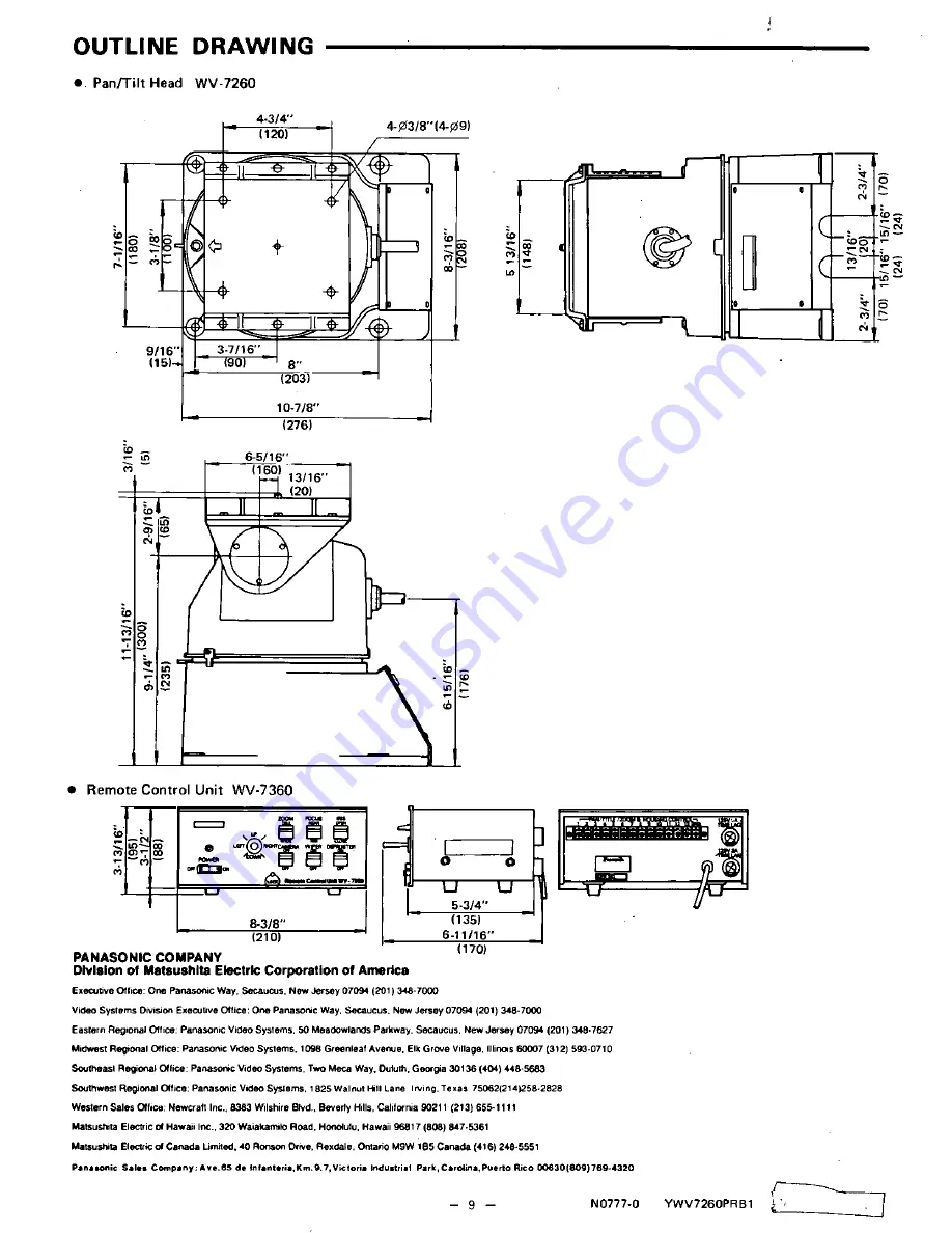 Panasonic WV7260 - CCTV ACCESSORIES Operating Instructions Manual Download Page 10