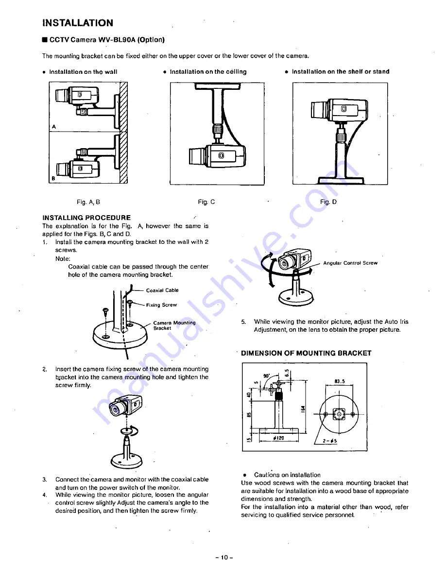 Panasonic WVBM90A - B&W MONITOR Operating Instructions Manual Download Page 11