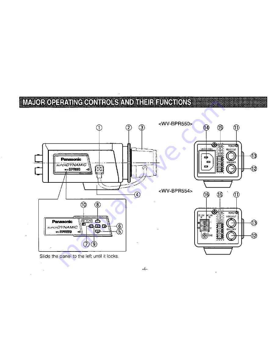 Panasonic WVBPR550 - CCTV Operating Instructions Manual Download Page 6