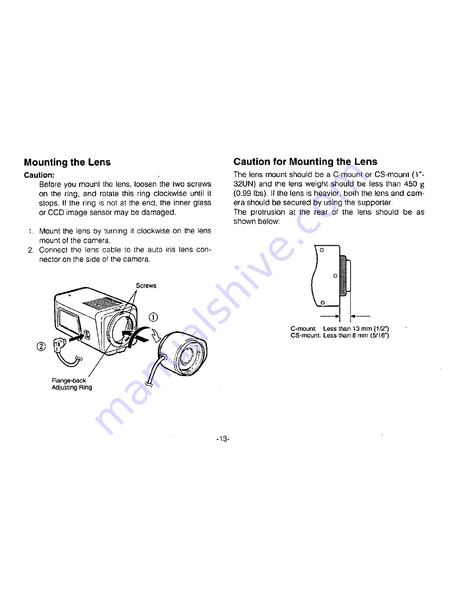 Panasonic WVBPR550 - CCTV Operating Instructions Manual Download Page 15