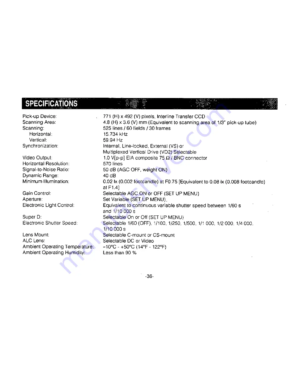 Panasonic WVBPR550 - CCTV Operating Instructions Manual Download Page 38