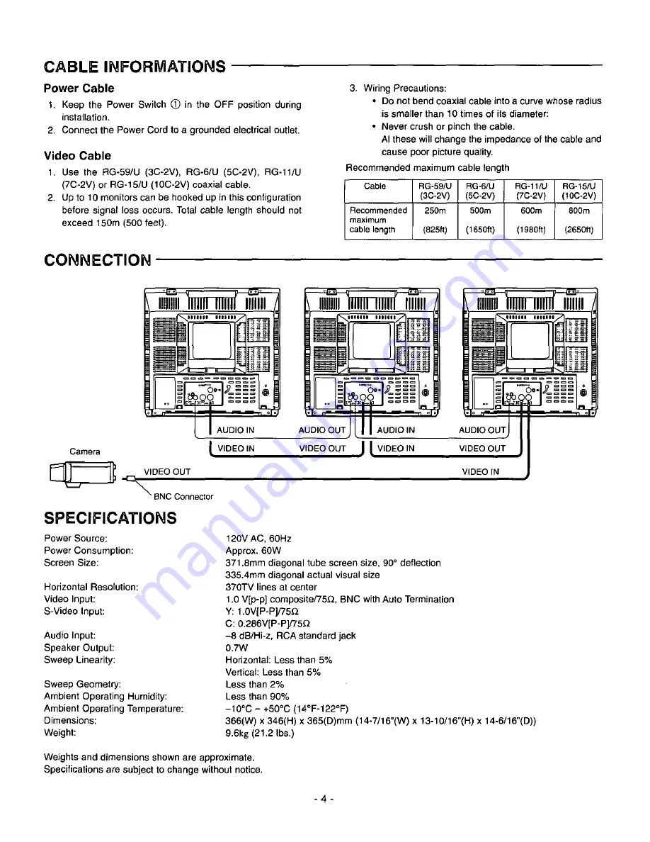 Panasonic WVCK1420A - COLOR MONITOR Operating Instructions Manual Download Page 6