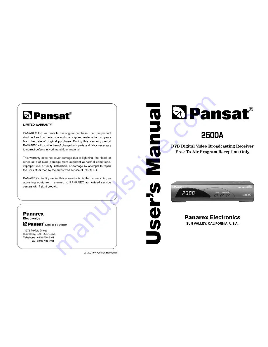 Pansat 2500A User Manual Download Page 1