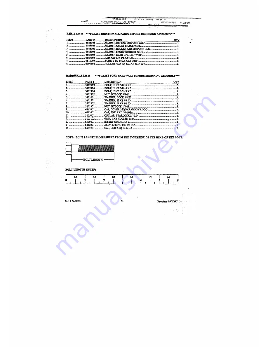 ParaBody 821104 Assembly Instructions Download Page 2