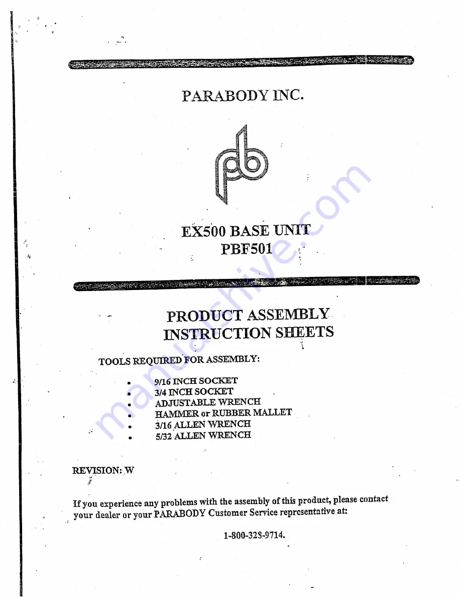 ParaBody PBF501 Assembly Instructions Manual Download Page 1