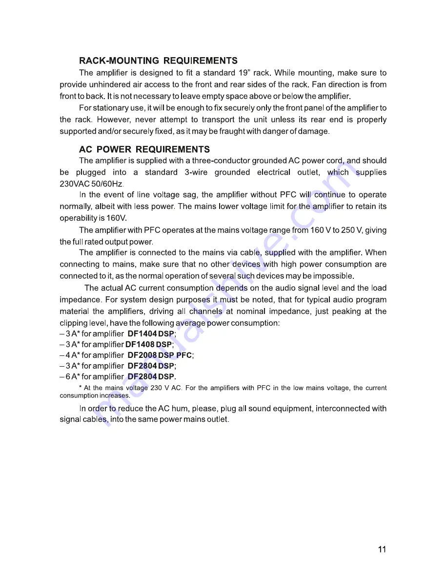 PARK AUDIO DF-SERIES WITH DSP Owner'S Manual Download Page 13