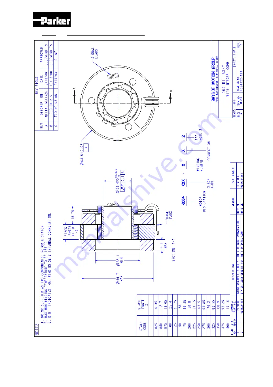 Parker K Series Technical Manual Download Page 33