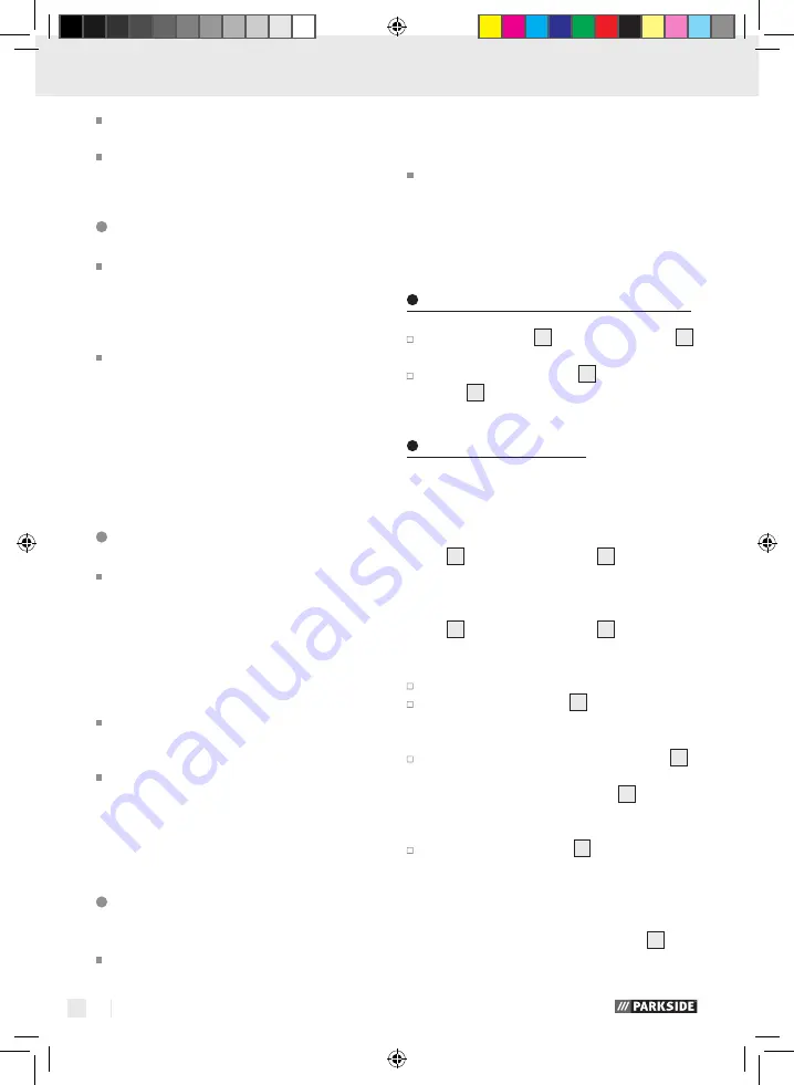 Parkside 103333 Assembly, Operating And Safety Instructions Download Page 40