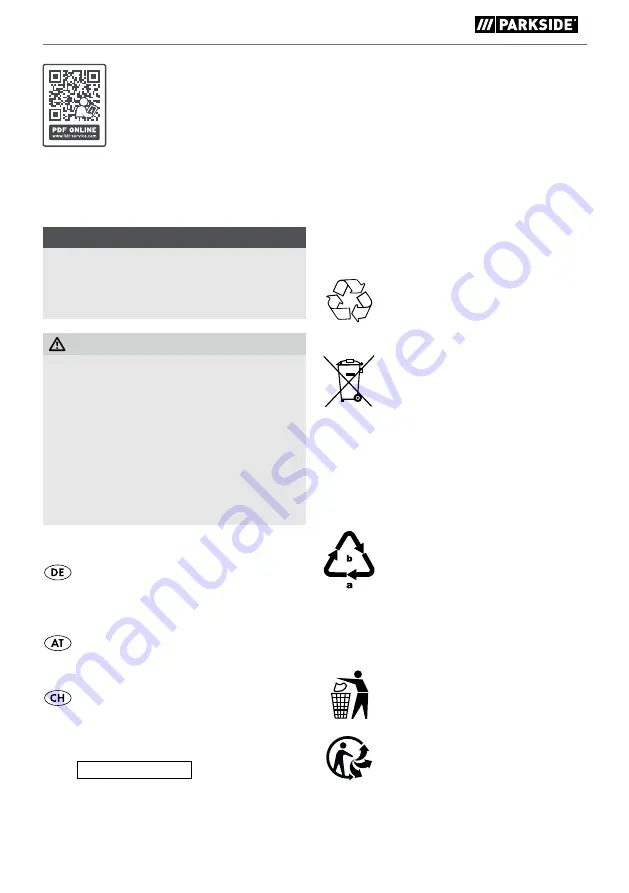 Parkside PGS 500 A1 Original Instructions Manual Download Page 14