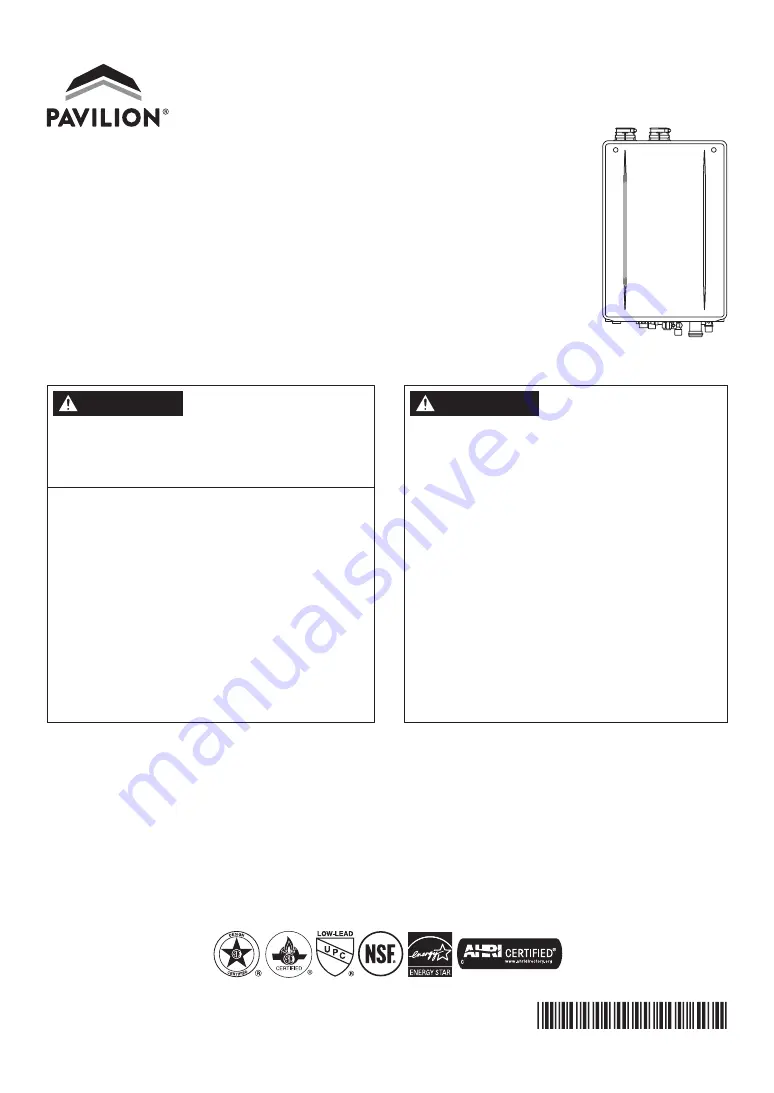 Pavilion GQ-C3260WXQ-FF PB US Installation Manual Download Page 1