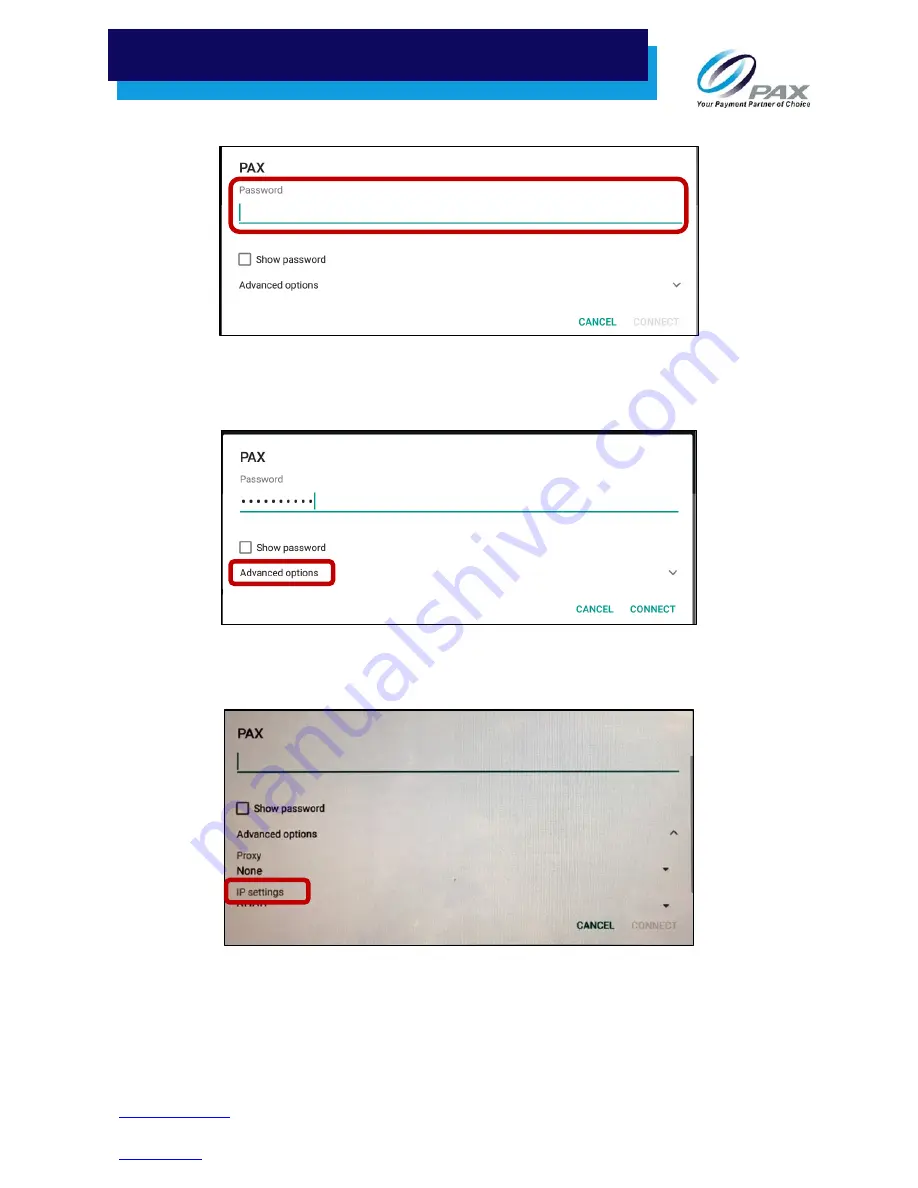 PAX E800 Reference Manual Download Page 41