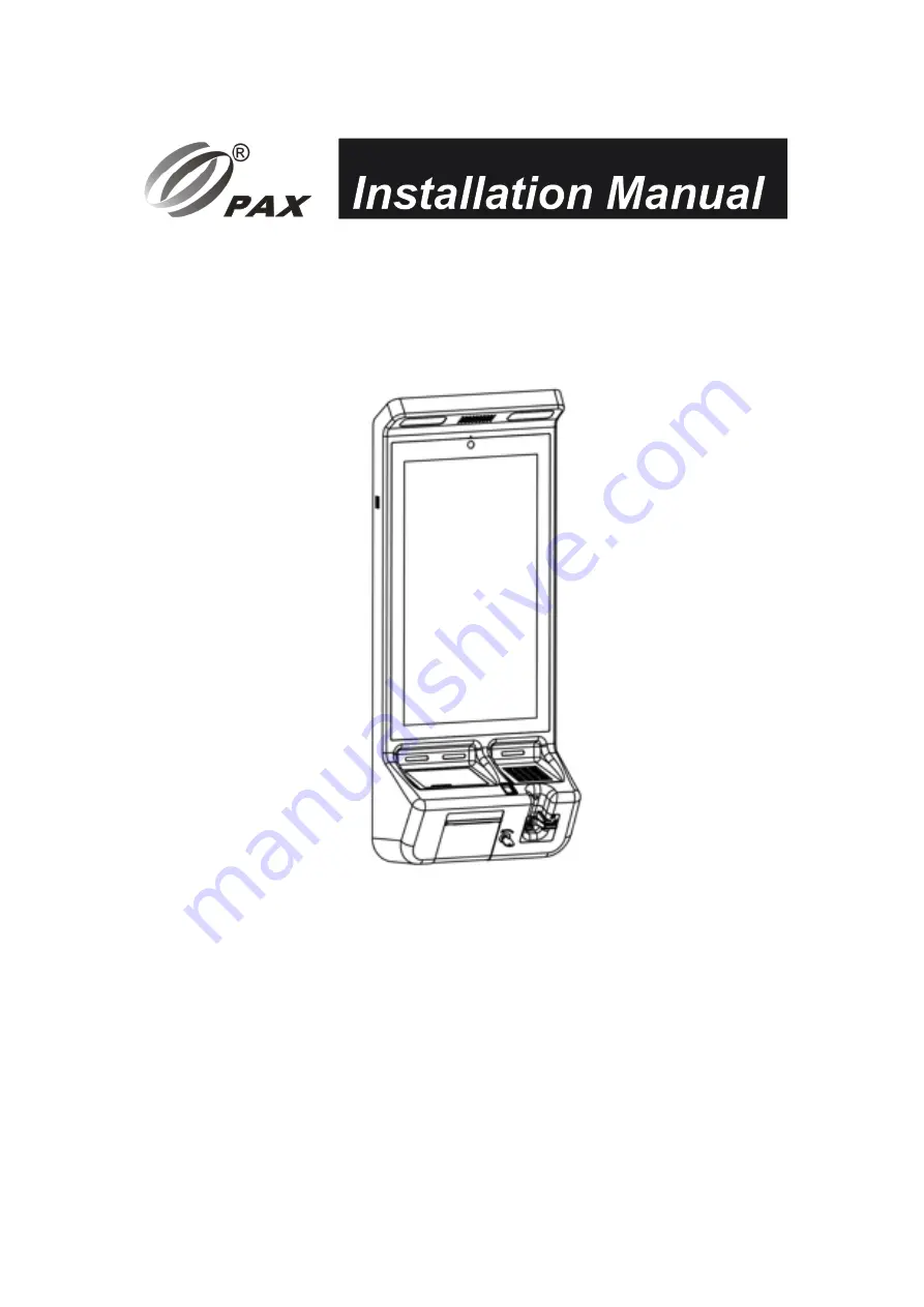 PAX SK800 Installation Manual Download Page 1