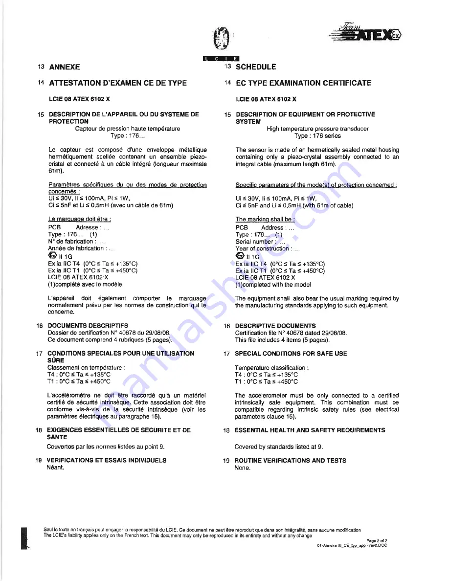 PCB Piezotronics 176M12 Installation And Operating Manual Download Page 24