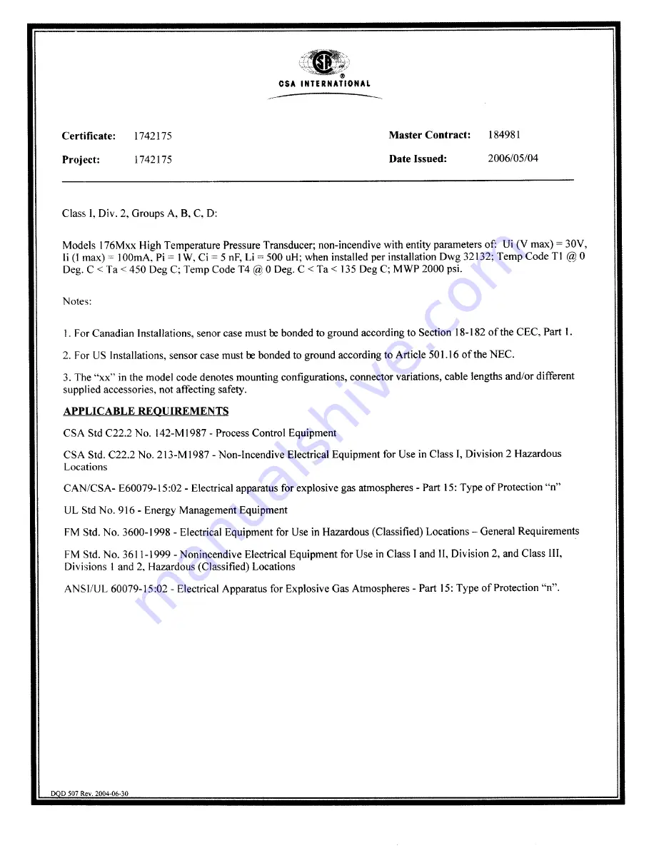 PCB Piezotronics 176M12 Installation And Operating Manual Download Page 29