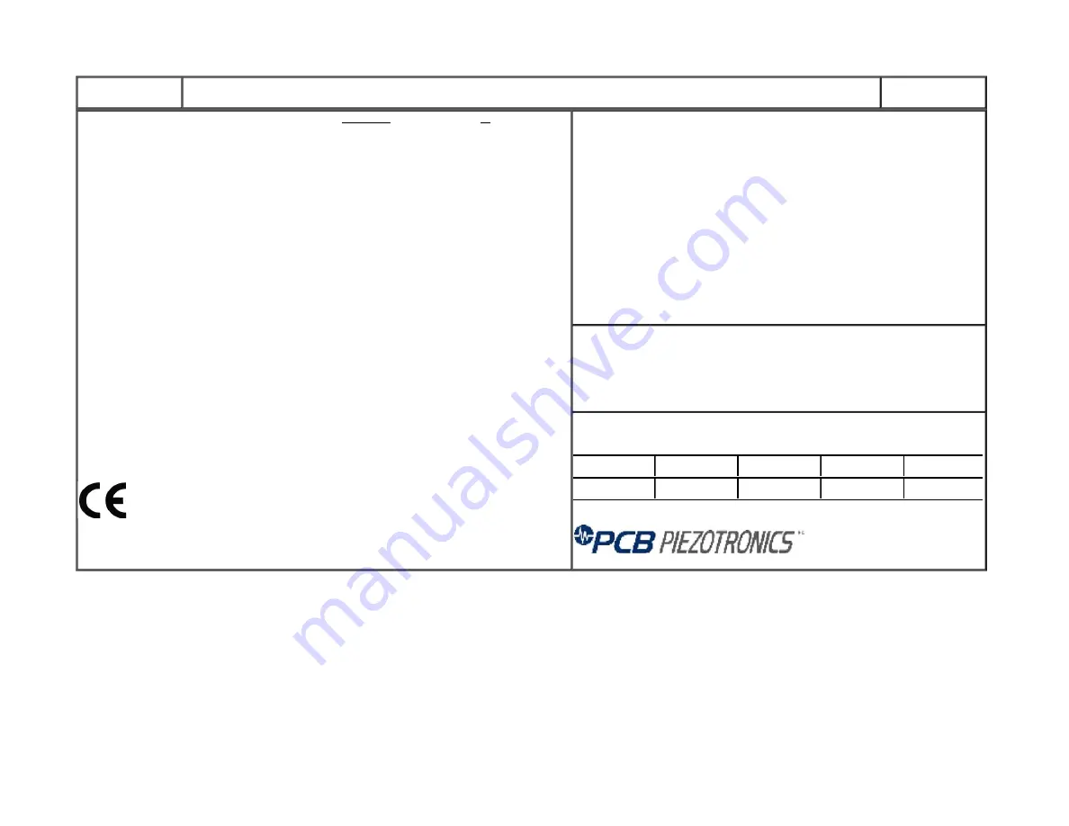 PCB Piezotronics 221B01 Installation And Operating Manual Download Page 16