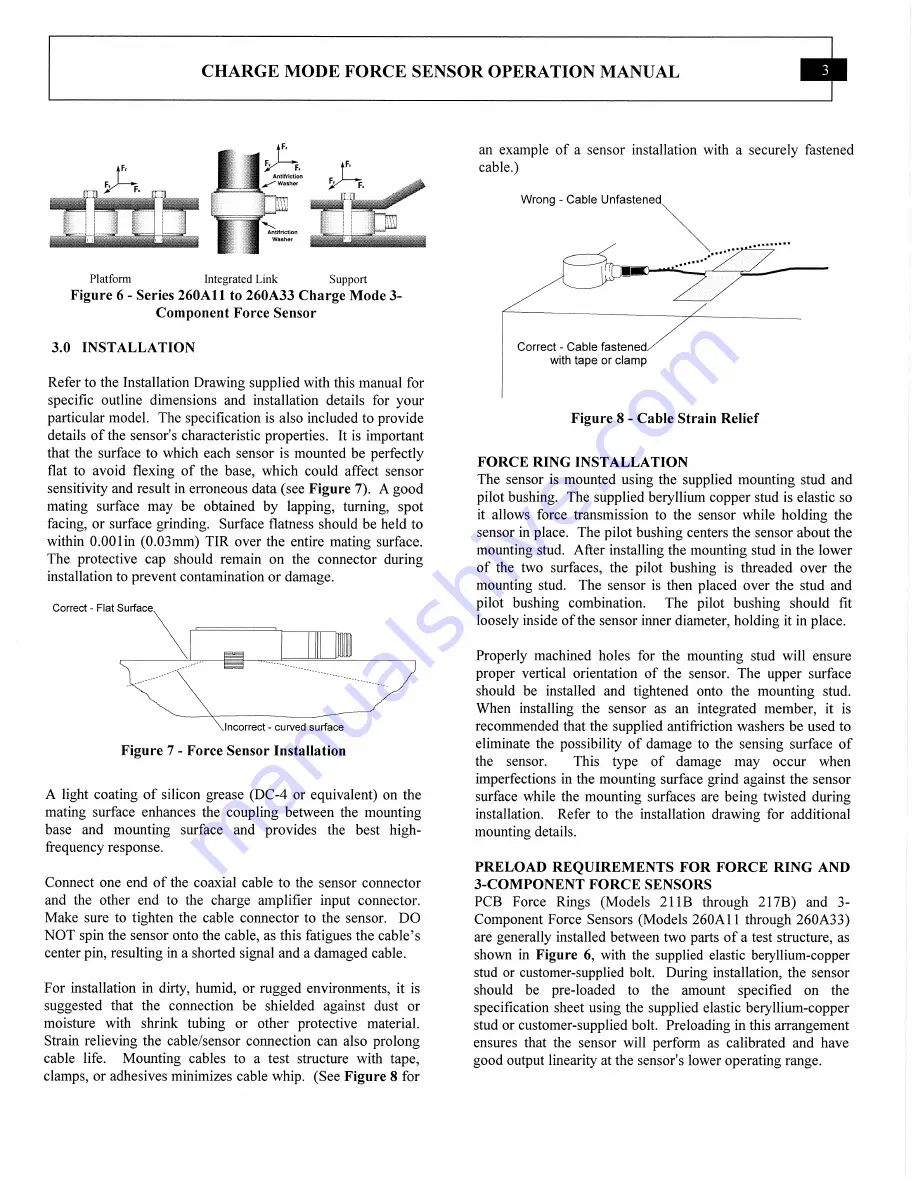 PCB Piezotronics 260A11/FTS-1 Installation And Operating Manual Download Page 8