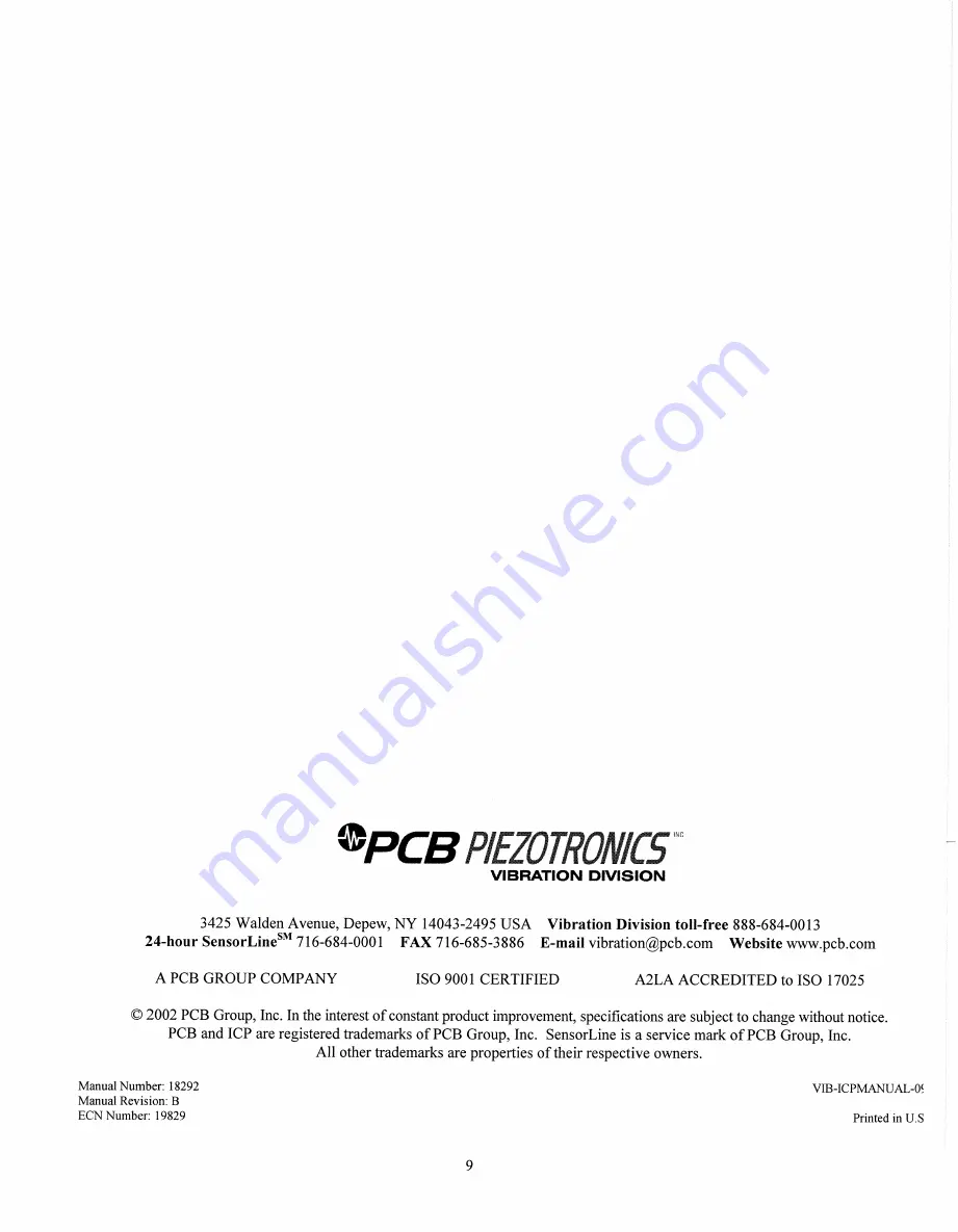 PCB Piezotronics HTJ356B01 Installation And Operating Manual Download Page 14