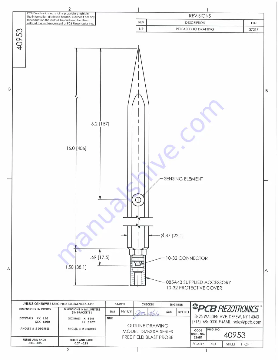 PCB Piezotronics ICP 137B23A Скачать руководство пользователя страница 7