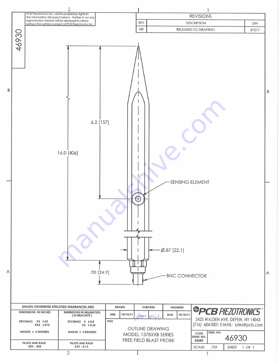 PCB Piezotronics ICP 137B24B Скачать руководство пользователя страница 7