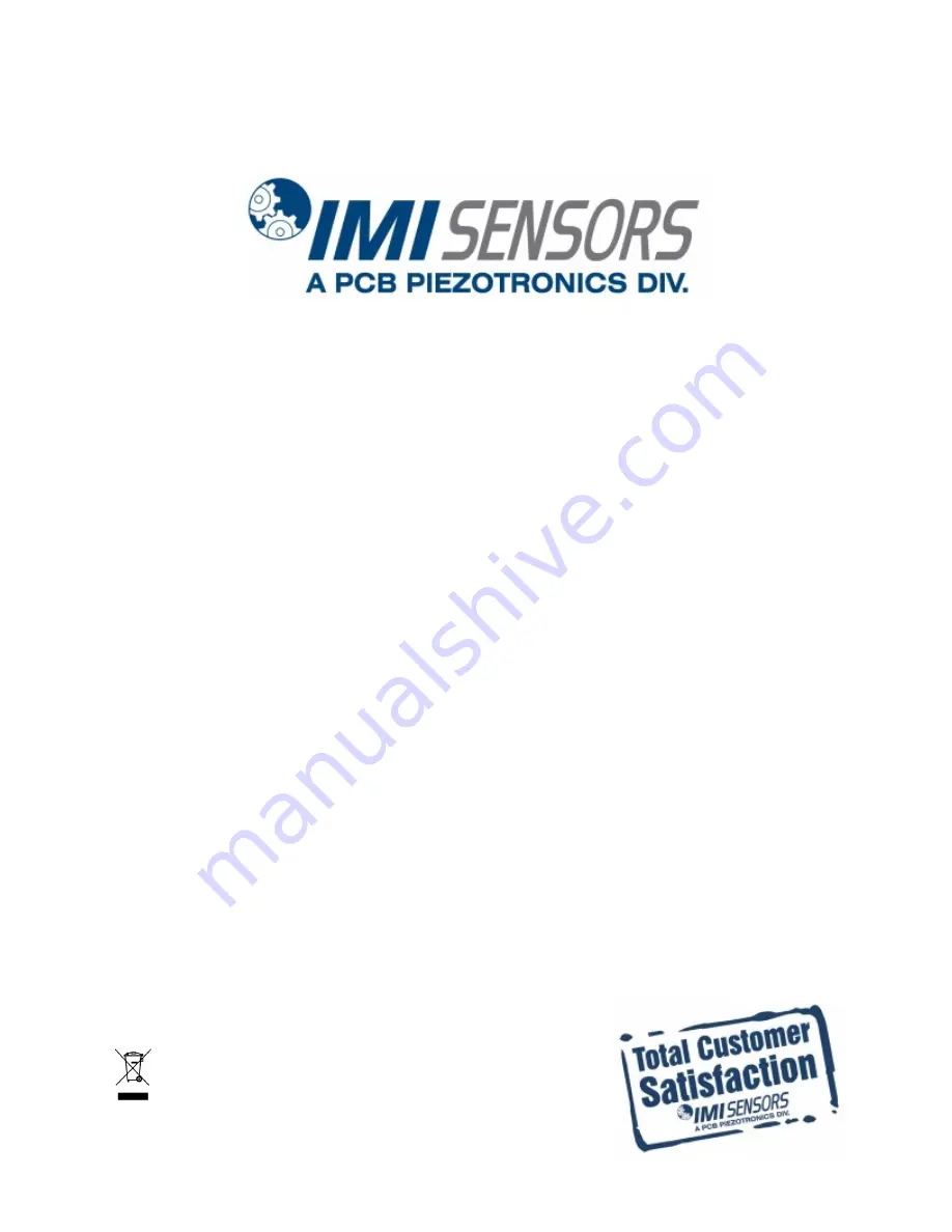 PCB Piezotronics IMI SENSORS 607A11 Installation And Operating Manual Download Page 1