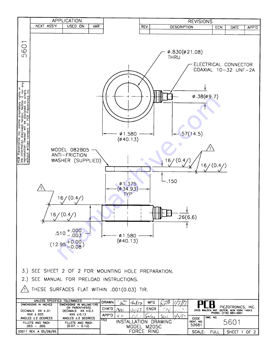 PCB Piezotronics M205C Скачать руководство пользователя страница 17