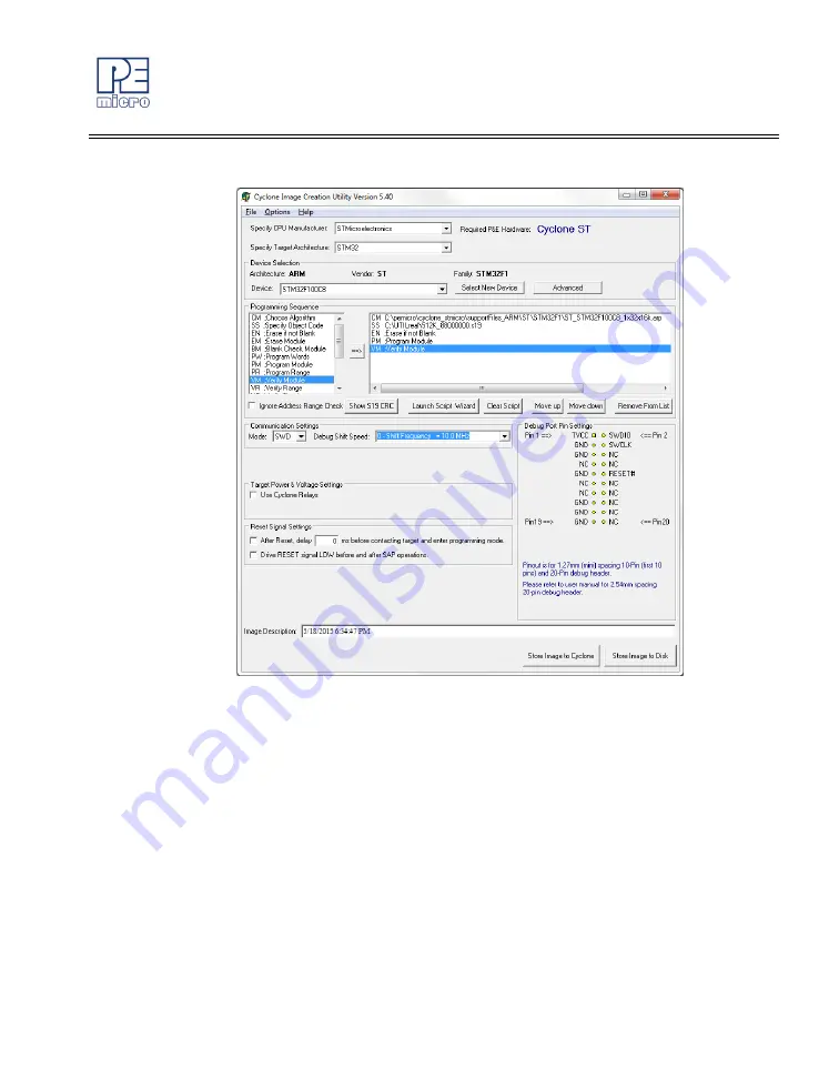 PE micro Cyclone for STMicro User Manual Download Page 40