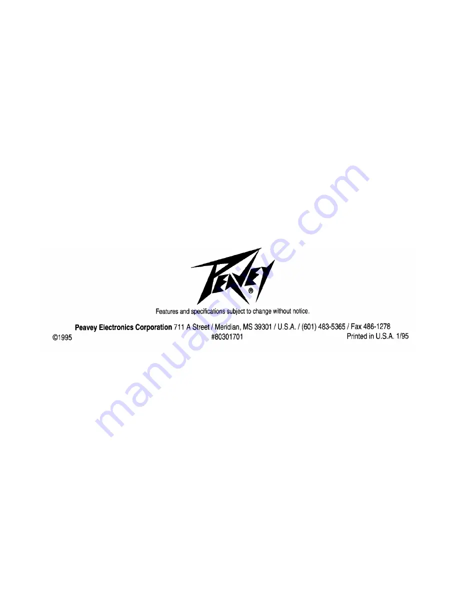 Peavey Bassist Operating Manual Download Page 19