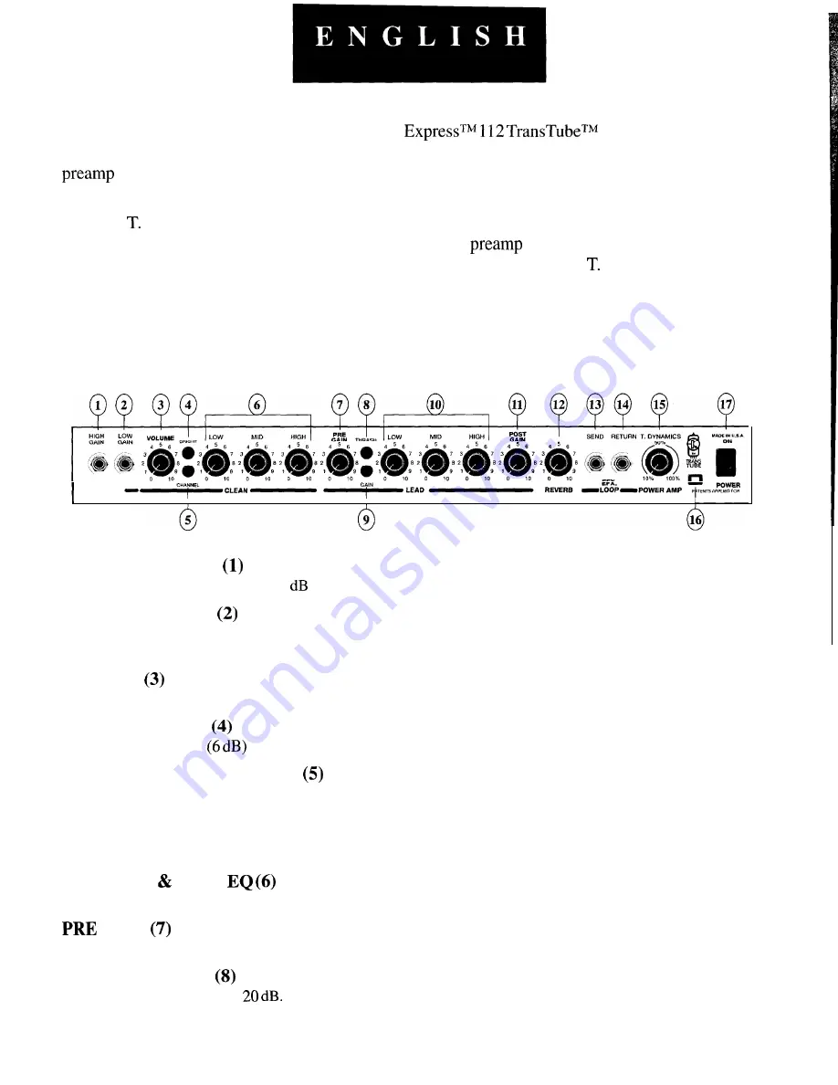 Peavey Express 112 S Operating Manual Download Page 3