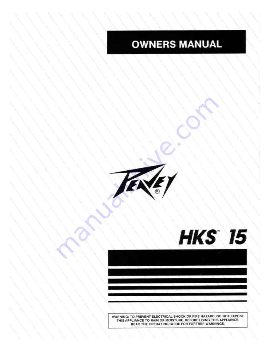 Peavey HKS 15 User Manual Download Page 1