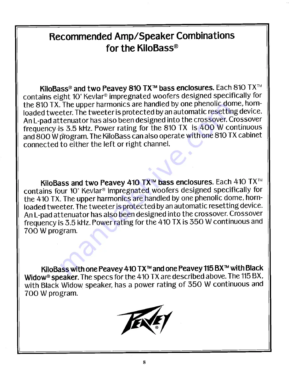 Peavey Kilobass User Manual Download Page 8