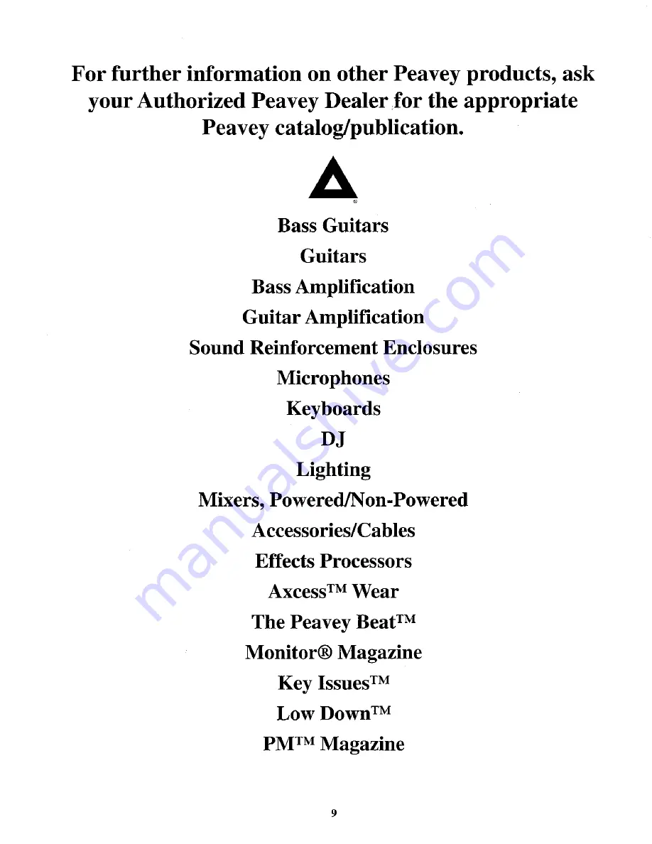 Peavey Kilobass User Manual Download Page 9