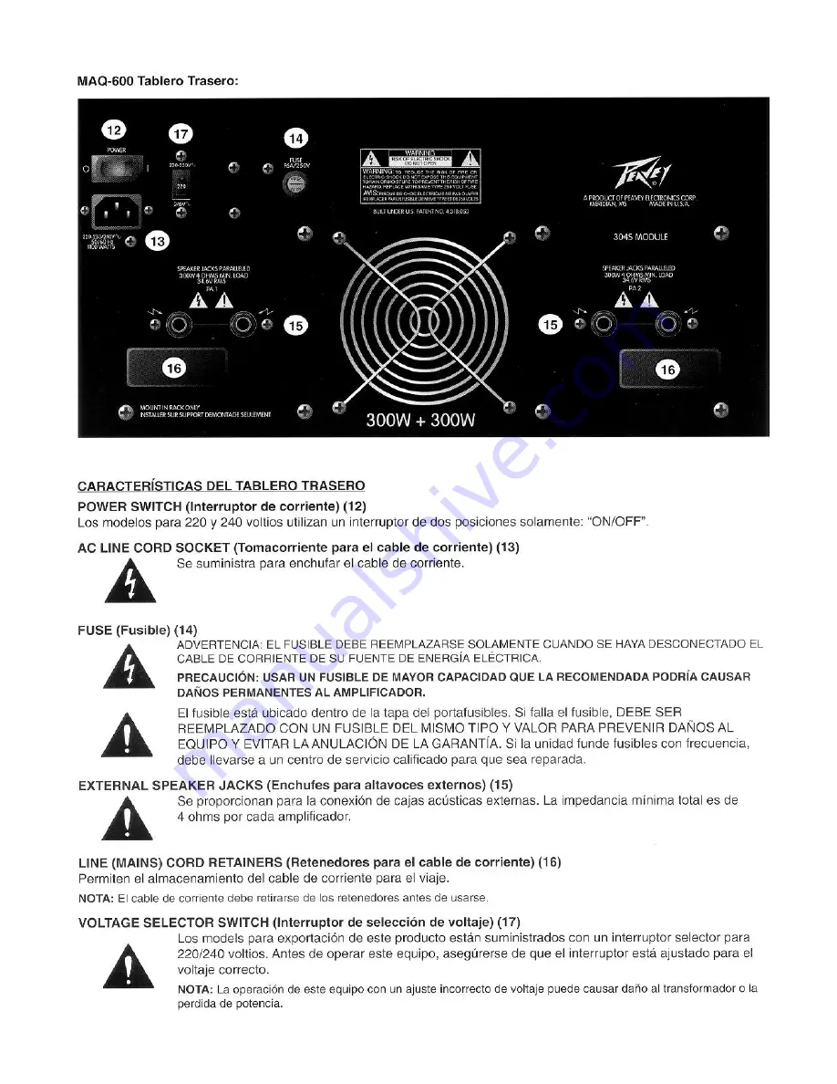 Peavey MAQ 300 Operating Manual Download Page 12