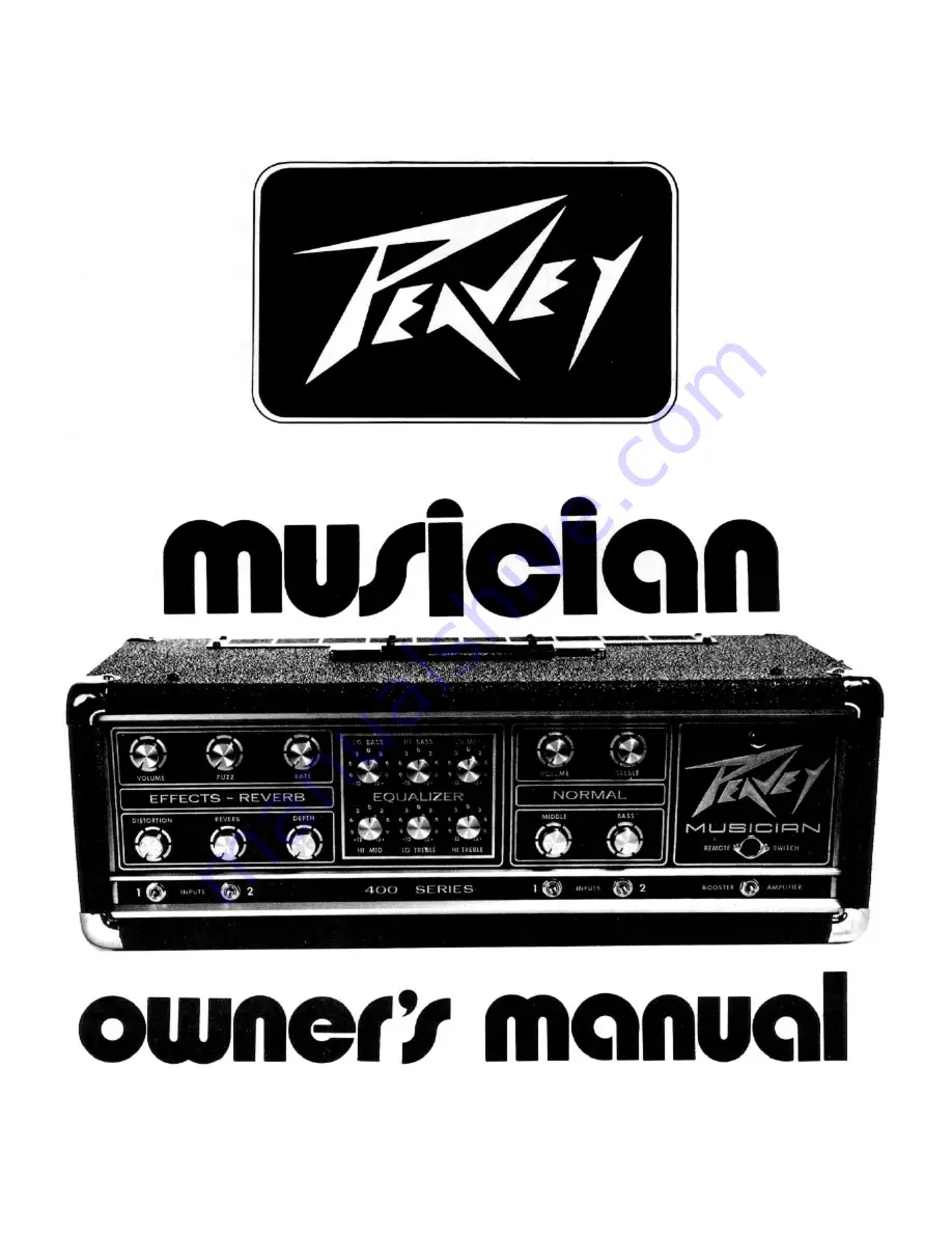 Peavey Mark III Series Musician Owner'S Manual Download Page 1