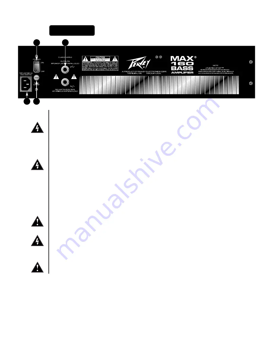 Peavey Max 160 Operation Manual Download Page 5